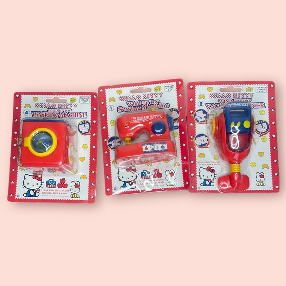Hello Kitty Wind Up Toy Bundle Washing Machine, Sewing Machine, Vacuum Cleaner - Picture 2 of 5